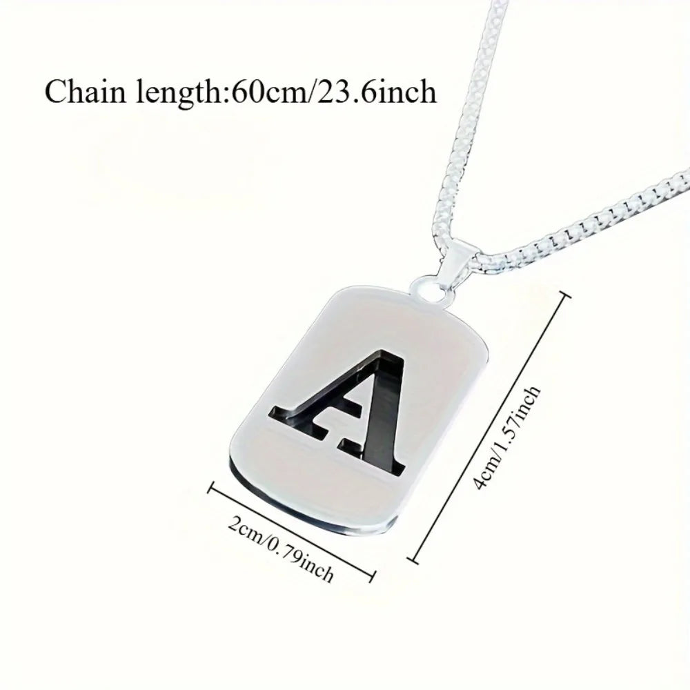 Stainless steel Men Women Pendant Necklace Hollow 26 Mother Without