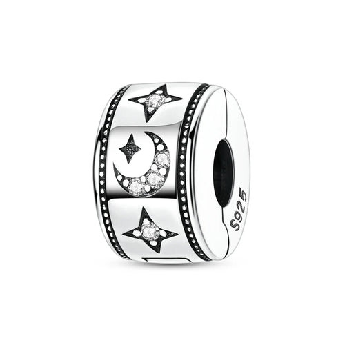 Original 925 Sterling Silver Clip Charm Inlaid Zircon Cat Butterfly
