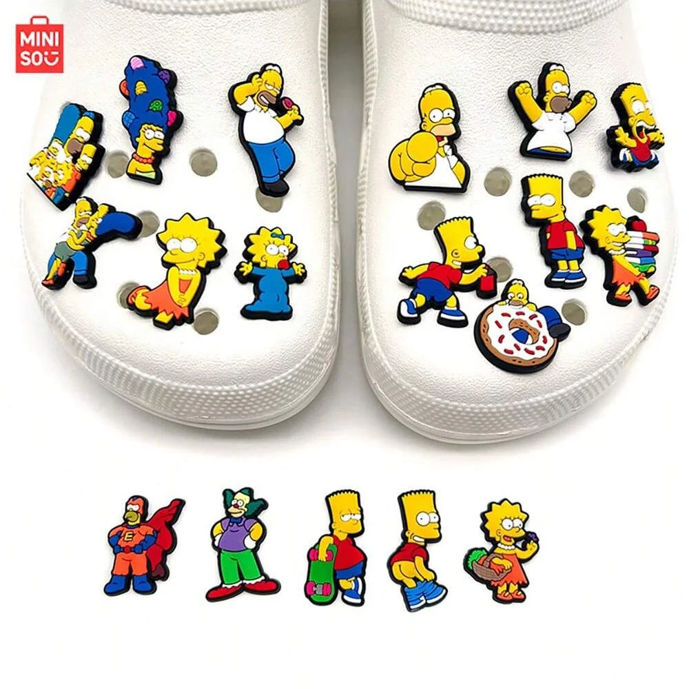 18pcs/set Shoe Charms PCV Cute Cartoon Shoe Accessorie Simpson For