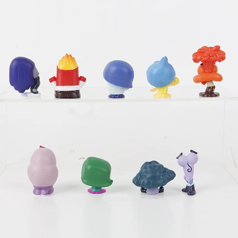 9PCS Mini Inside Out 2 Action Figure Toy Cartoon Movie Joy Anxiety