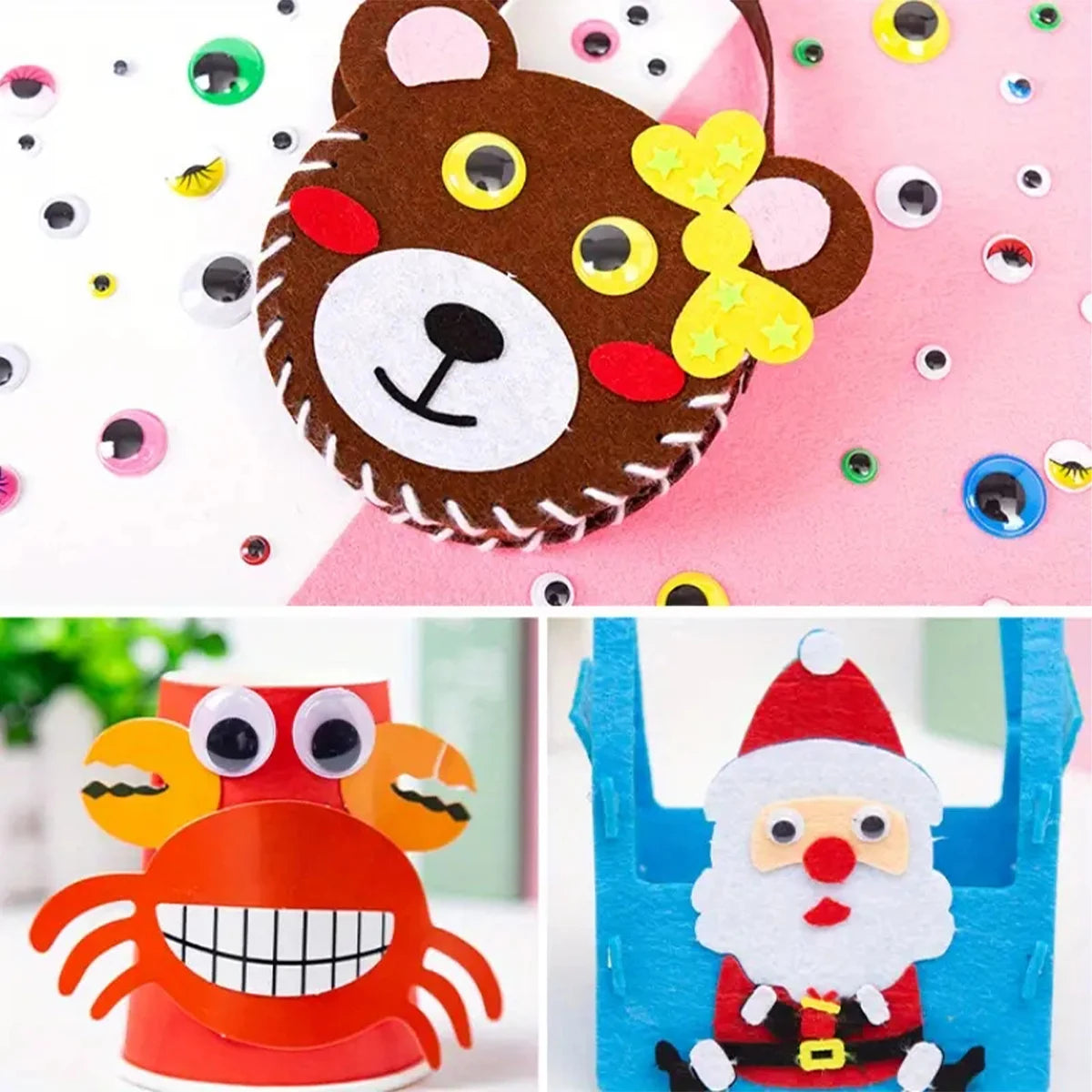 100pcs/200/550pcs Self-adhesive Googly Wiggle Eyes for DIY