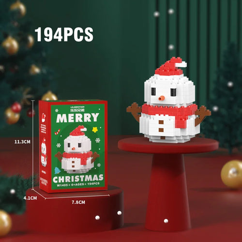 Christmas Building Block Santa Claus Snowman Elk Tree Micro Brick