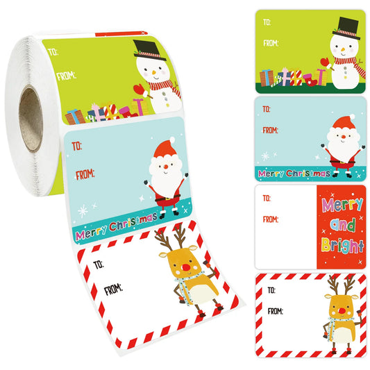 200-500 Pcs Christmas Tags Self Adhesive Gift Tags for Xmas Presents