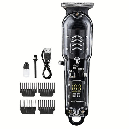Transparent Body Electric Hair Clipper Professional Trimmer USB