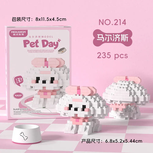 Animal Small Particle Dog Cat  Mini Building Blocks DIY Assembly Brick