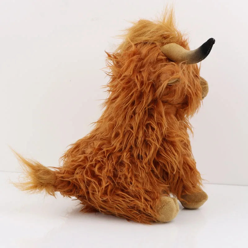 25cm Simulation Highland Cow Plush Animal Doll Soft Stuffed Highland