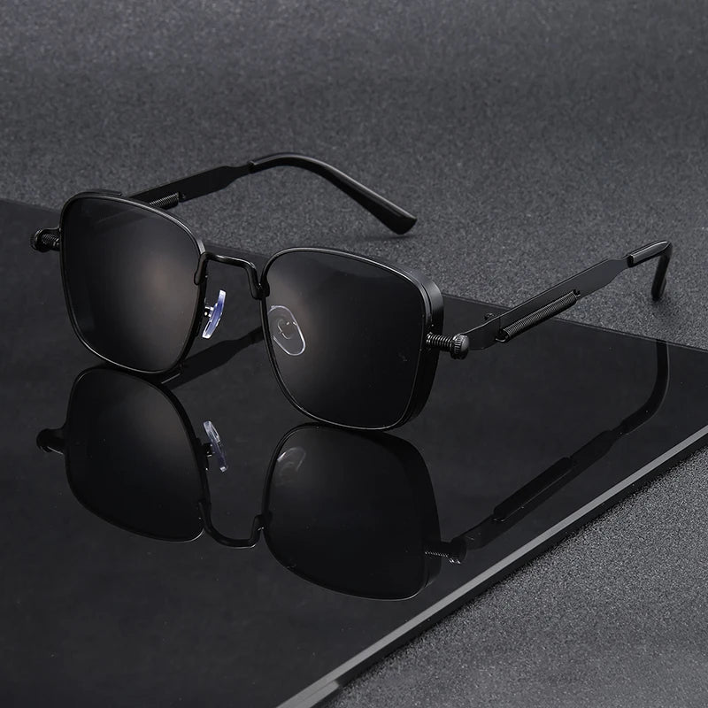 Fashionable Punk-Style Square Thick-Framed Trendy Sunglasses, Suitable