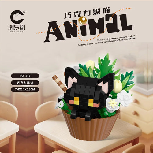 Cute dessert small animals potted bouquet cartoon doll panda puppy