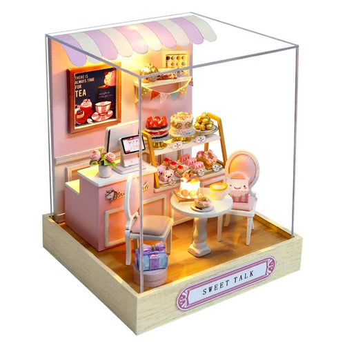 Mini Miniature Dollhouse DIY Small House Kit Making Room Toys Home