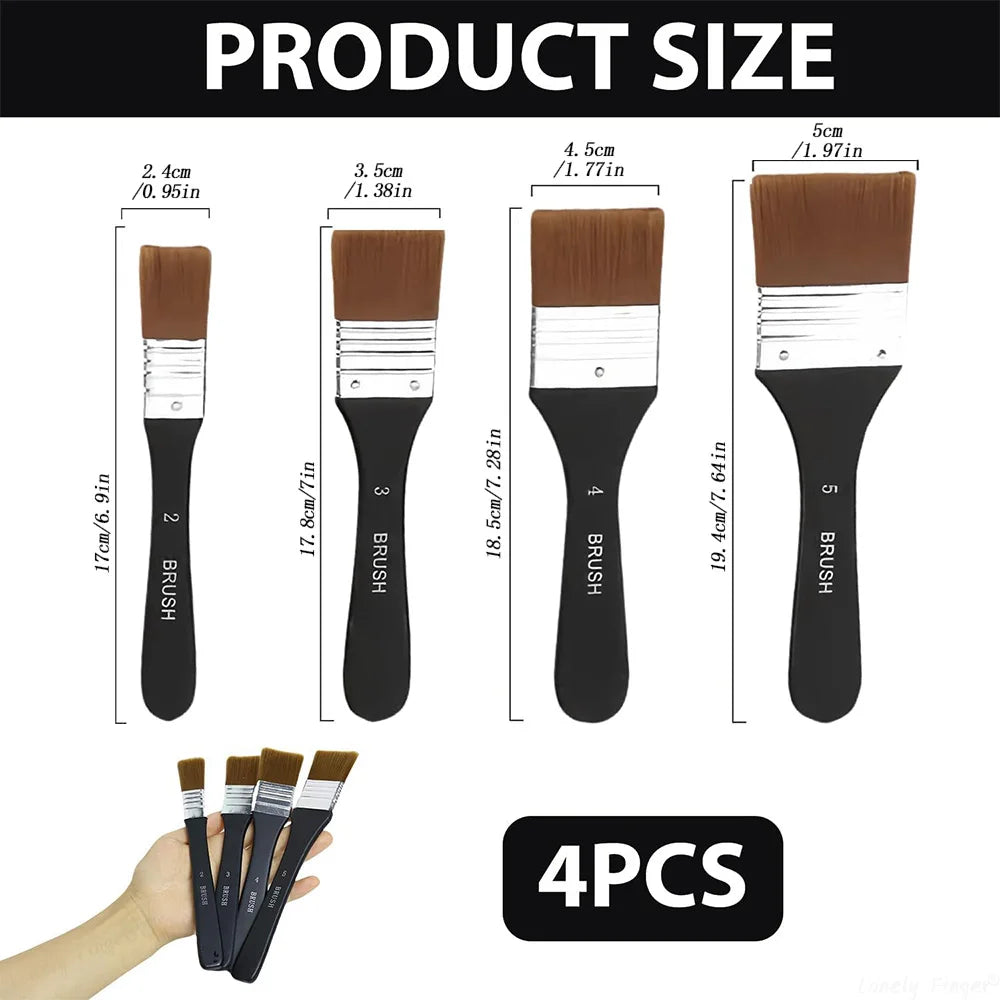 Paint Brush, Flat Bright Paint Brushes Craft Basecoating Paint Brushes