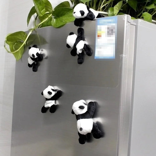 Cute Soft Plush Panda Magnet - Oval Fabric Whiteboard & Fridge Decor,