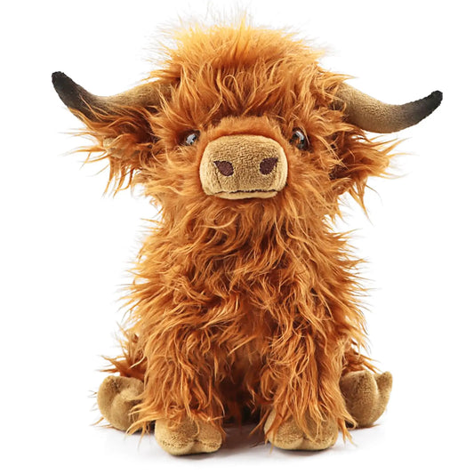 25cm Simulation Highland Cow Plush Animal Doll Soft Stuffed Highland