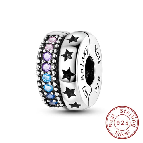 Fit Original Charms Beads 925 Sterling Silver Clip Charms Zircon