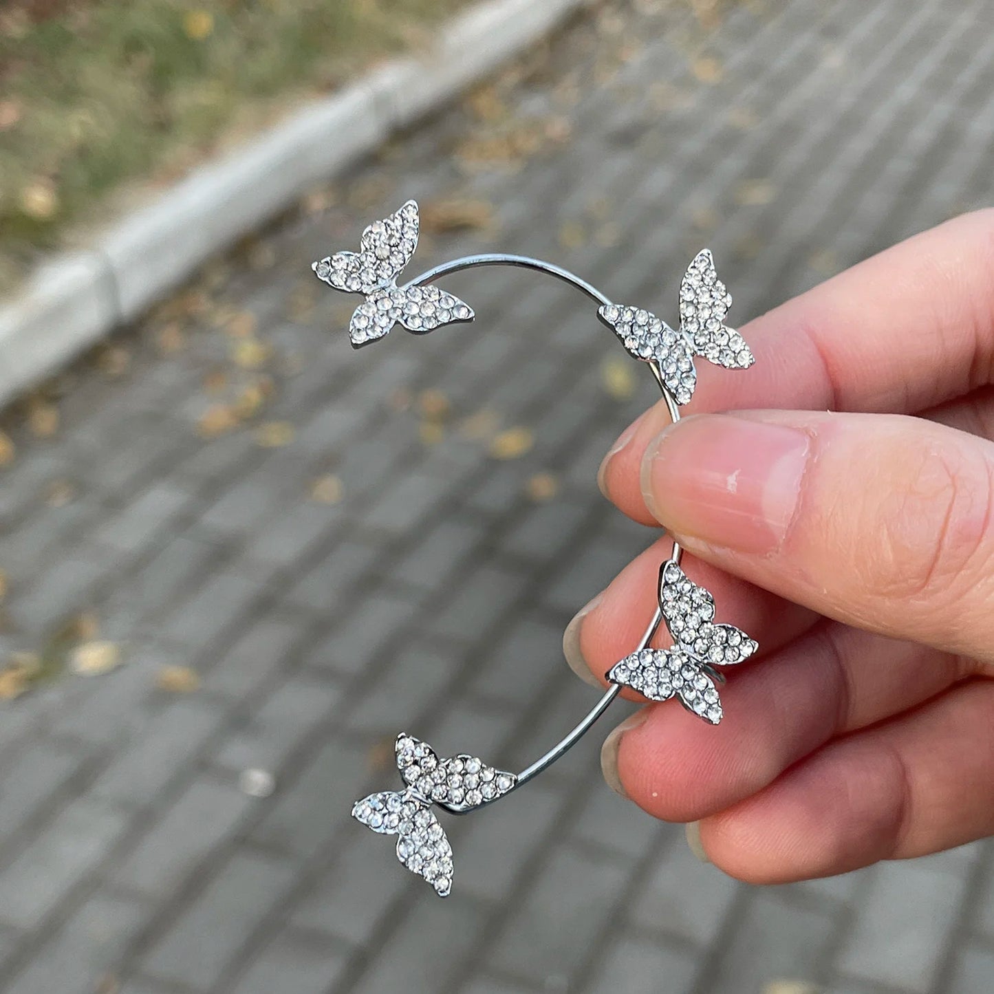 Korean Style Butterfly Ear Clips Without Piercing For Women Sparkling
