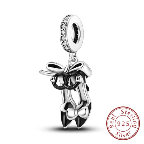 Fit Original 925 Sterling Silver Charms Beads Bow Perfume Bottle Pink