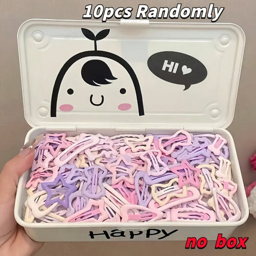 10/20/30pcs mixed pack of light pink heart-shaped and bow-shaped hair