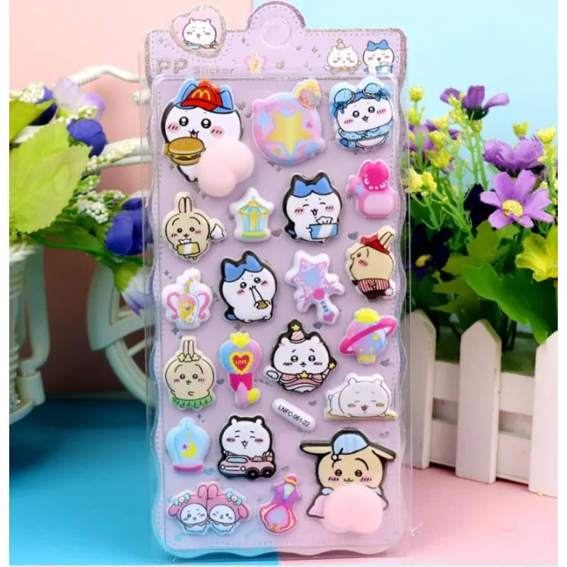 New Chiikawa soft and cute 3D pop-up bubble stickers thick and soft