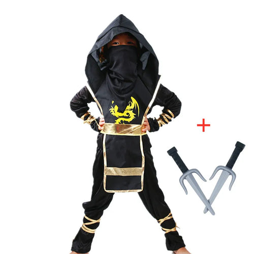 Red Ninja Costume Boy Halloween Japanese Samurai Costume Kid Ninja