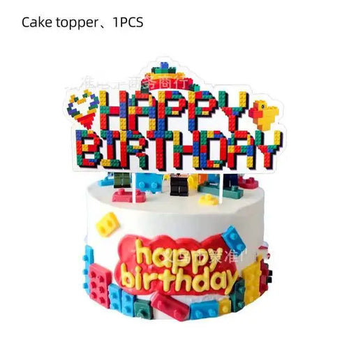 Building Blocks Theme Party Decor Supplies Disposable Tableware Cup