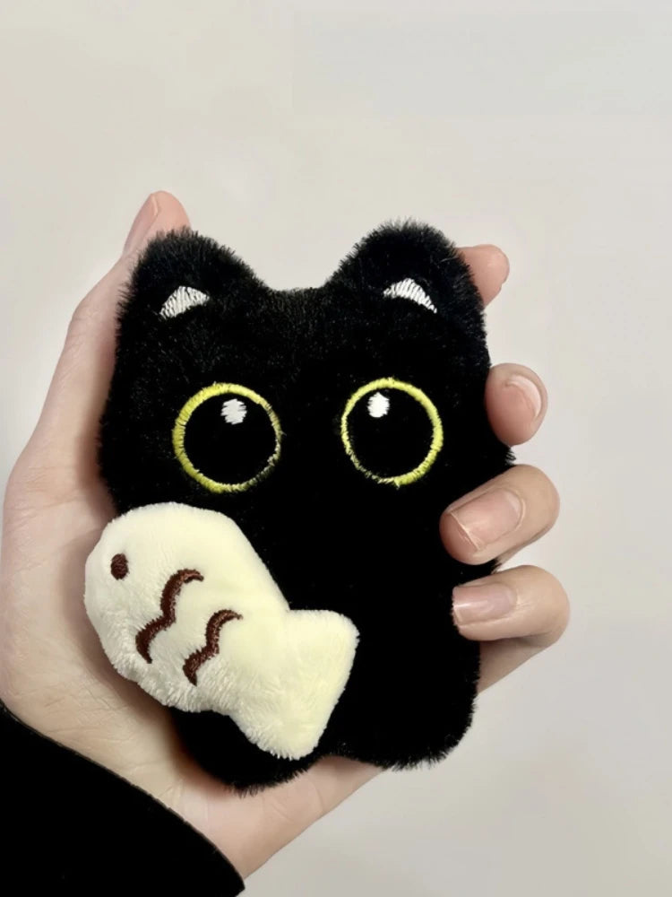 Dark Shadow Cat, For Lonely Bags, Soft Velvet Fur, Plush Key Chain