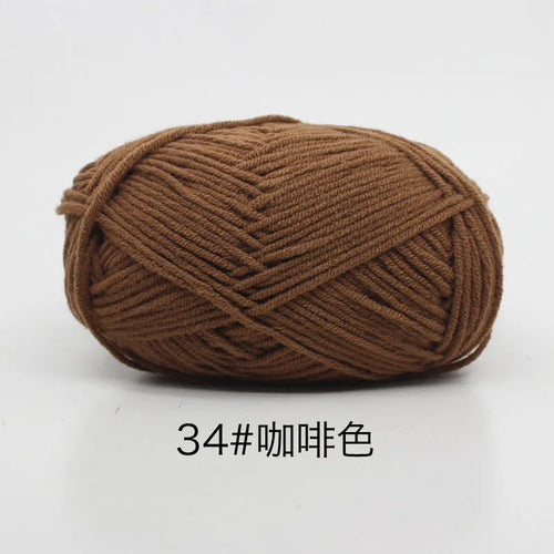 40-50g/Set 4ply Milk Cotton(80%) Knitting Yarn Needlework Dyed Lanas