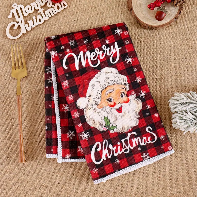 2pcs Christmas Kitchen Towels Merry Christmas Party Decoration 2025