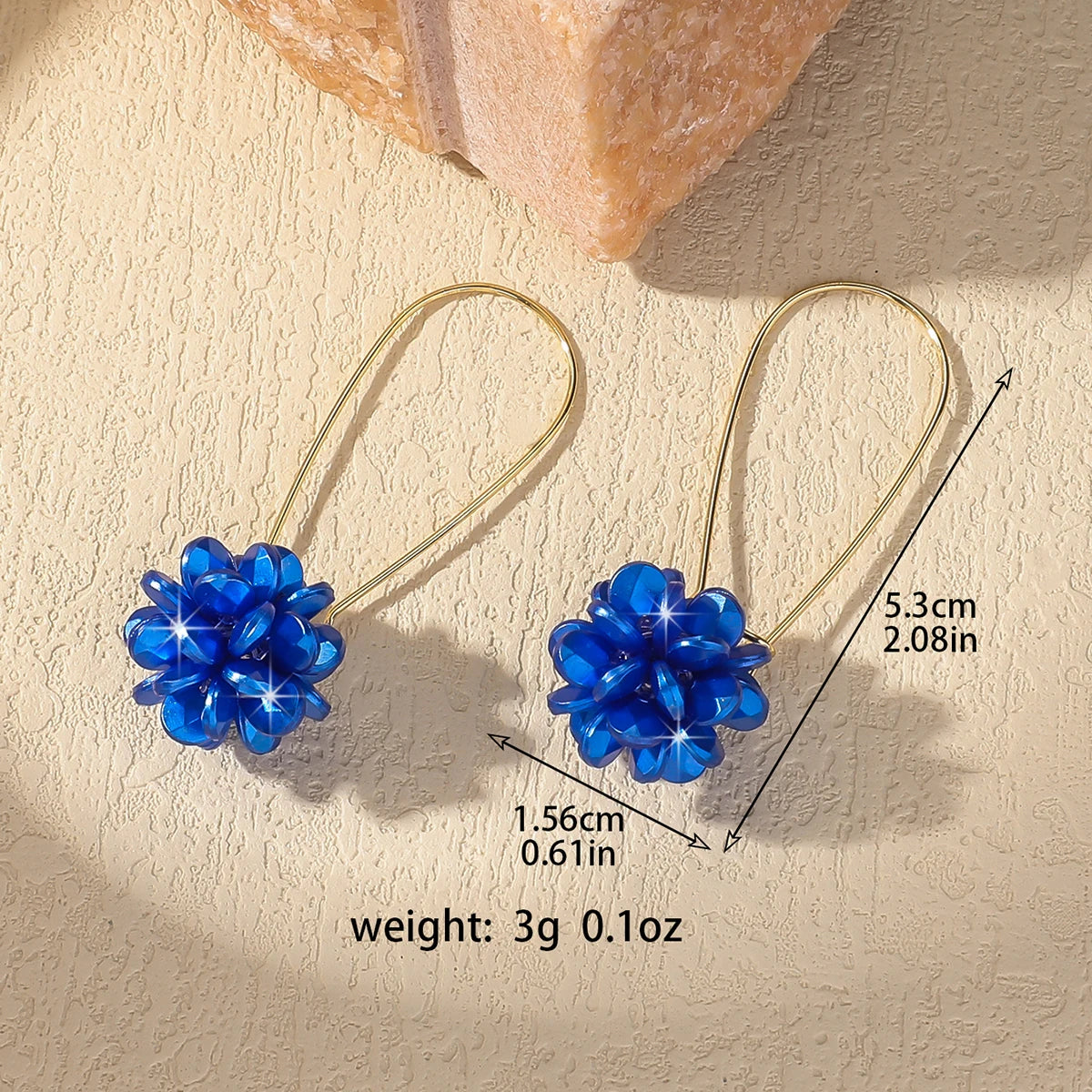 2PC Women's Fashion Trend DIY Pearl Petal Ball Earrings Outdoor Travel