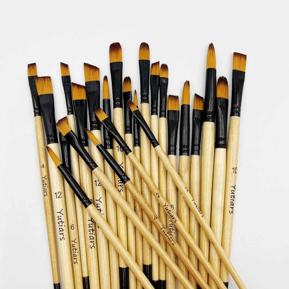 Yutiars Professional Artist Paint Brush Set - 6 PCS, Nylon Bristles