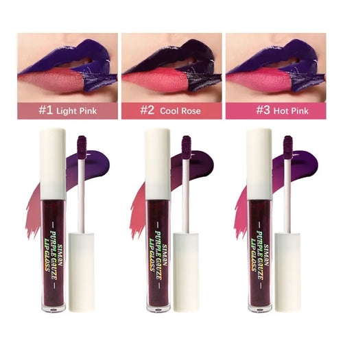 1/3 pcs peel off lip gloss, blue-purple, matte, long-lasting,