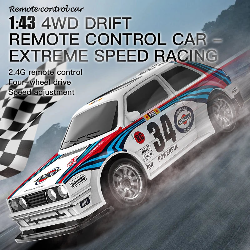 4WD Racing 1:43 or 1:64 RC Electric Drift Car Radio Full Proportional