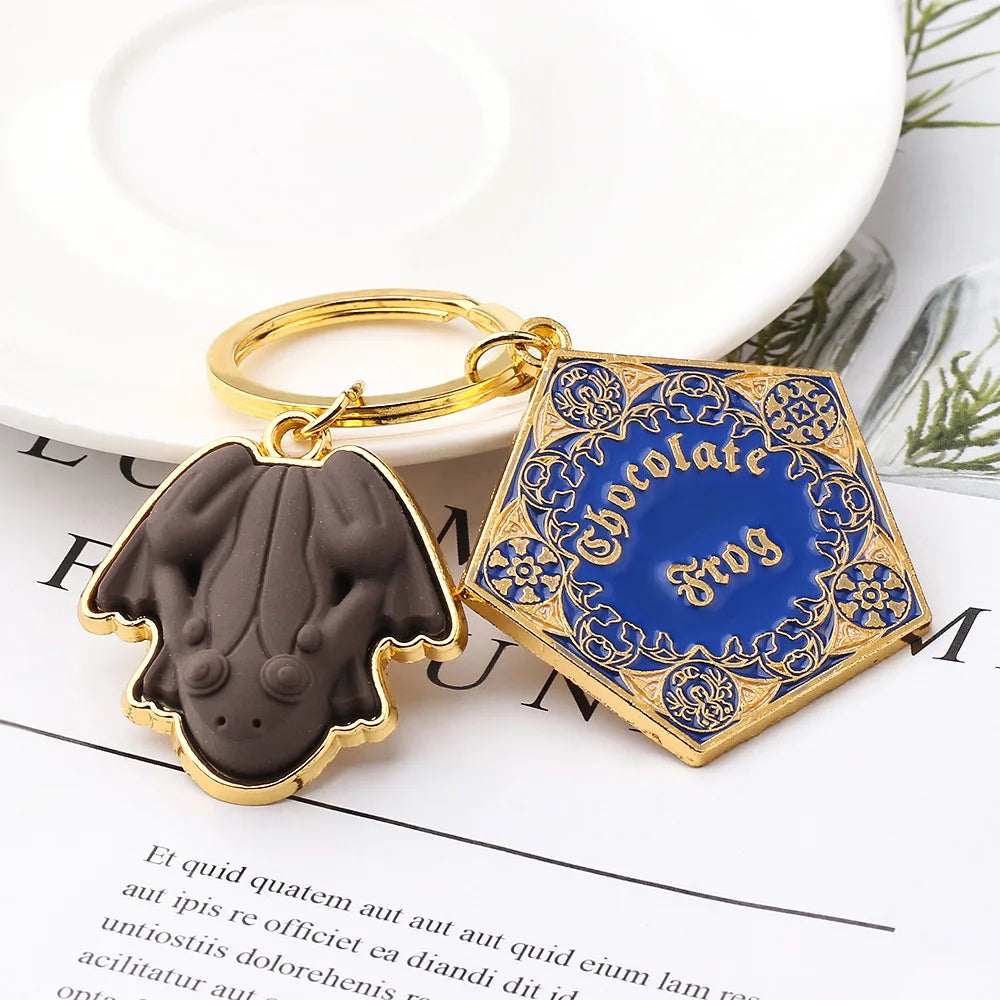 Classic Frog Metal Keychain Magic School Keyring Ornament Cosplay
