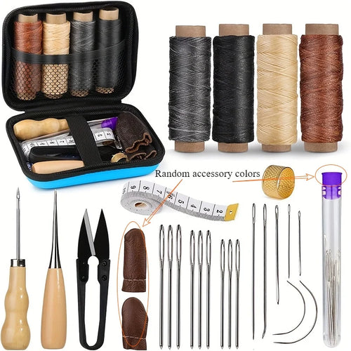 Leather Craft Sewing Kit Waxed Thread Hand Quilting Needles Sewing