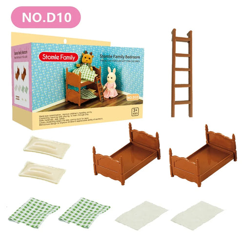 1:12 Miniature Furniture Forest Family Kitchen Toy Dining Table