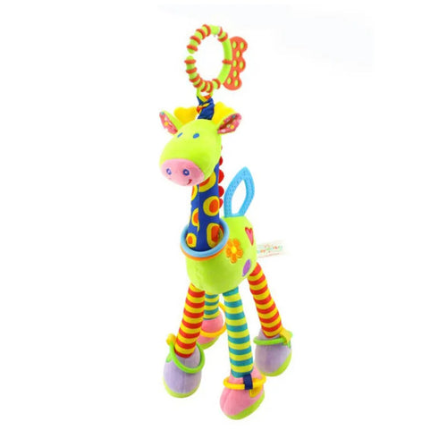 Soft Giraffe Zebra Animal Handbells Rattles Plush Infant Baby