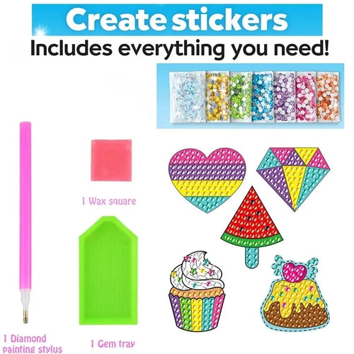12 Create Big Gem Diamond Painting Sticker Kit Art Craft Girls Boys