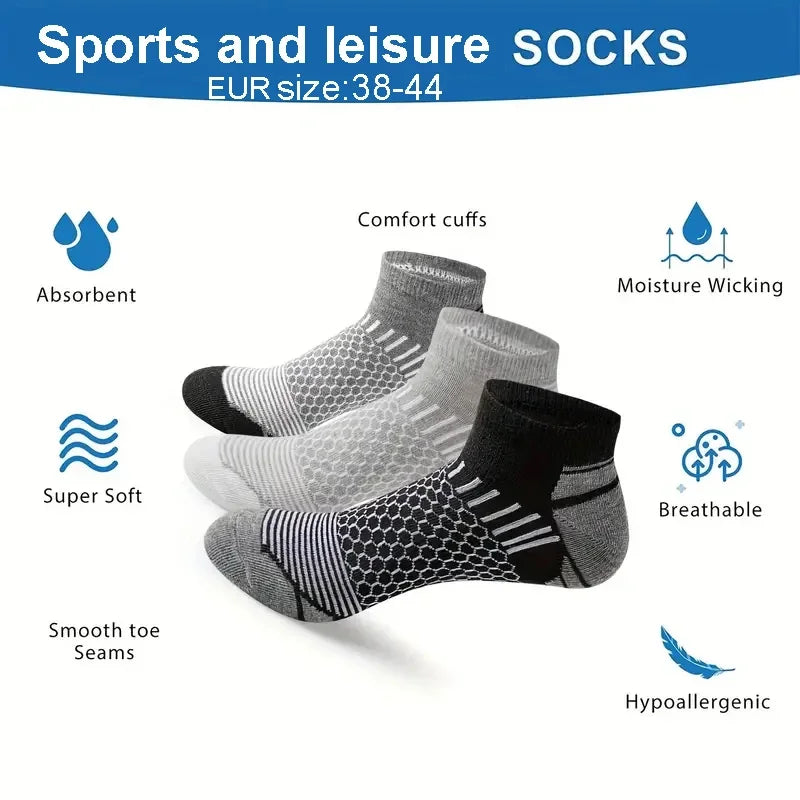 6 Pairs High Qualit Athletic Socks Men's Ankle Socks Running Cyclling