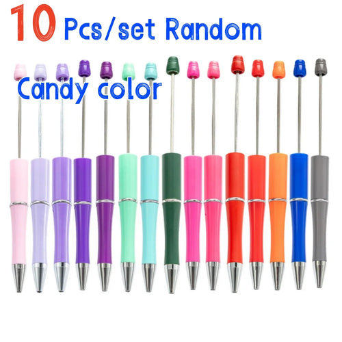 10 Pcs Mixed Beaded Ballpoint Pen Creative Beadable Pen Wedding Party