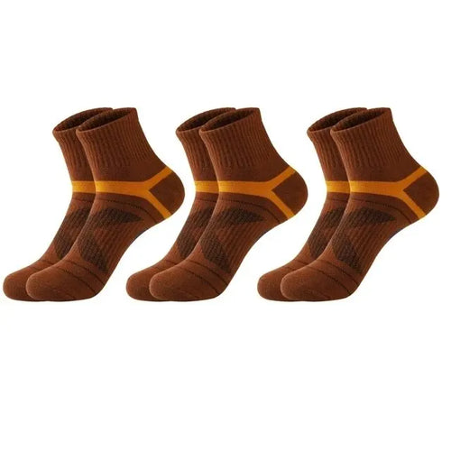 3 Pairs Men's Socks Hiking Black Sports Basketball Socks Casual Soft