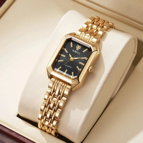 Fashion Rectangle Women Watches Ladies Stainless Steel Strap Quartz