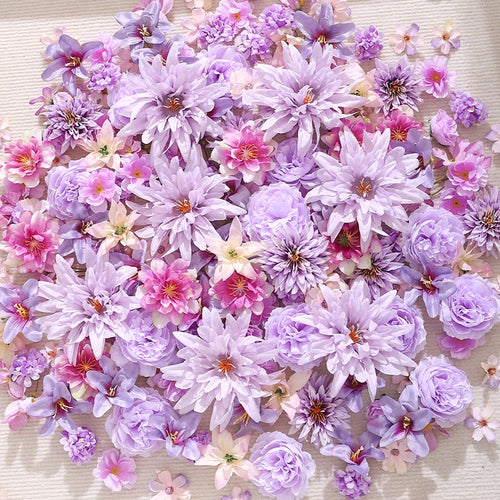 3-10cm Artificial Flower Head Mini Silk Artificial Rose Peony Daisy