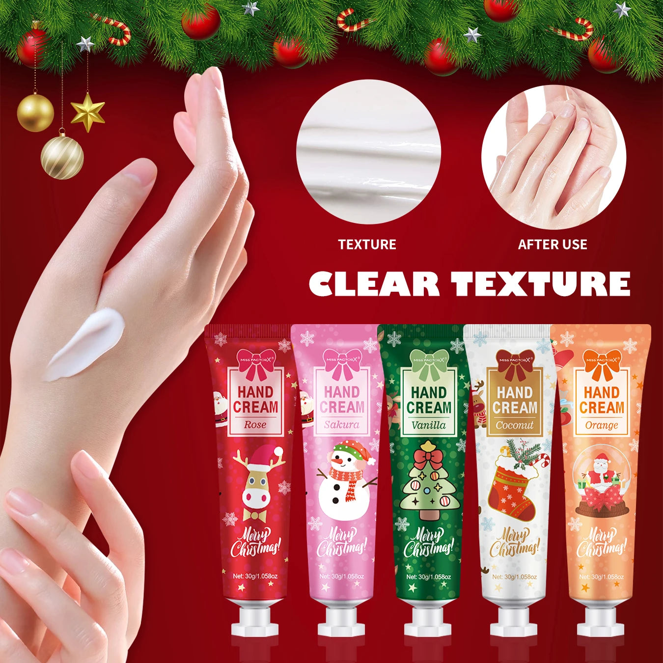 Christmas gift 5/box hand cream set, cream texture, hand cream travel