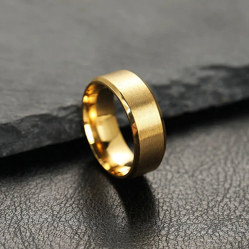 Stainless Steel Rings for Men, Colors: Black Golden Silvery Color, US