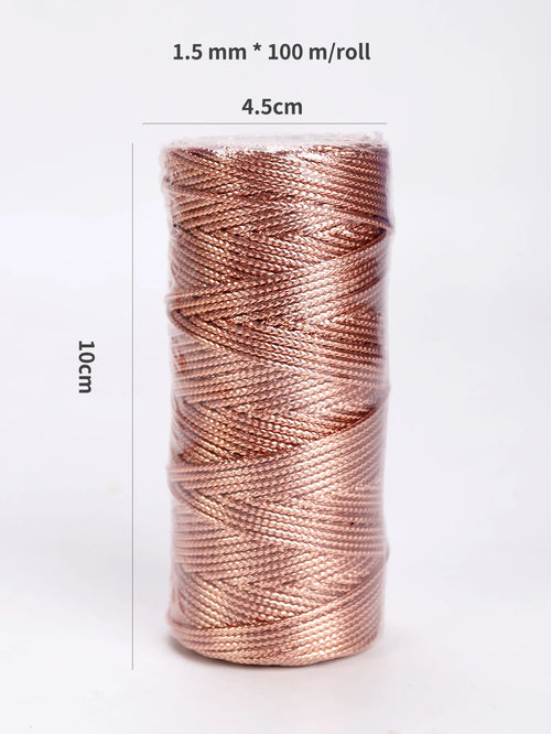 1.5mm 100M Gold Silver Macrame Cord Rope String for Sewing DIY Rope