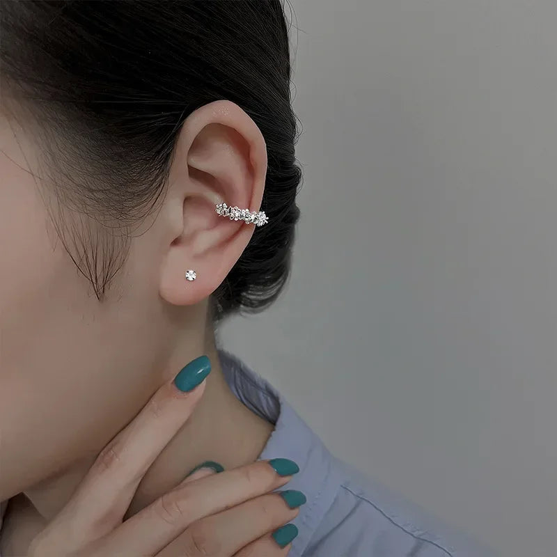 Hot 1 Pcs Irregular Star Clip Earrings For Women Fashion Simple No