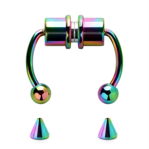 Magnetic Horseshoe Nose Rings, 316L Stainless Steel, Faux Septum