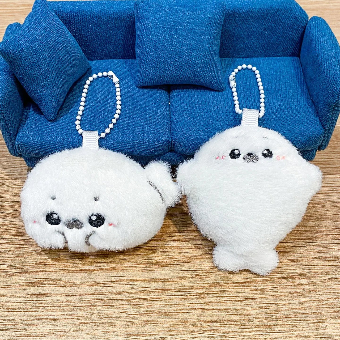 Baby seal plush toy bag pendant, cartoonish and cute plush doll