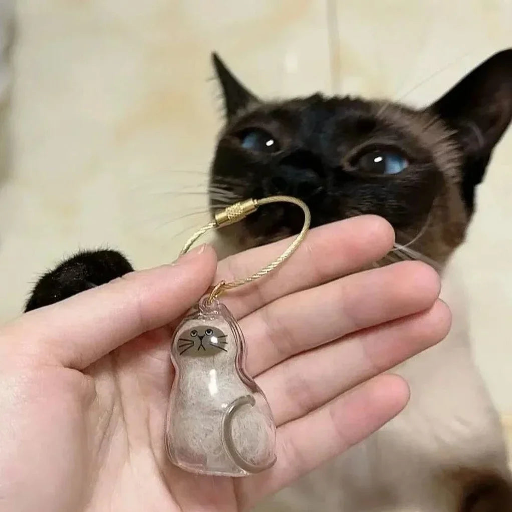 Cat/Dog Hair Storage Capsule Unique Keychain Hanging Pet Memorial