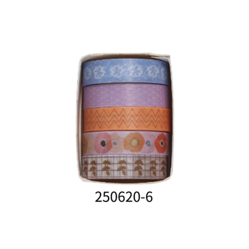 5 rolls of boxed romantic flower handbook tape, cute DIY fresh