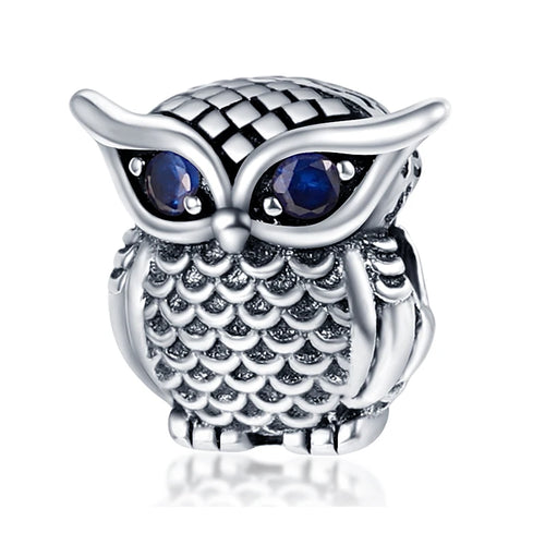 925 Silver Color Mushroom Owl Cat Bone Animal Charms Beads Fit Pandach
