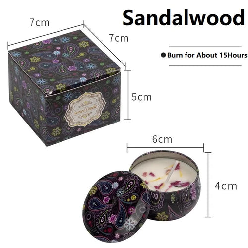 1/4PCS Vintage Scented Candles Soy Wax Candle Jars Flower Fragrance